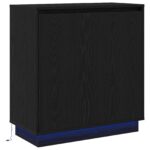 vidaXL Zásuvková komoda s LED, čierny dub, 71x34,5x75 cm, z inžinierovaného dreva – Obrázok 2
