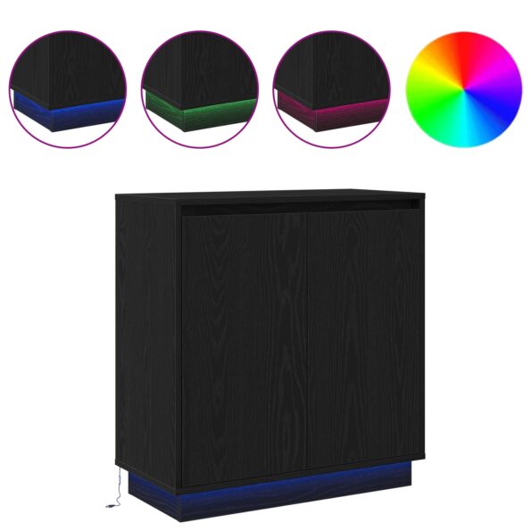 869643_4.jpg vidaXL Zásuvková komoda s LED, čierny dub, 71x34,5x75 cm, z inžinierovaného dreva – Obrázok 4