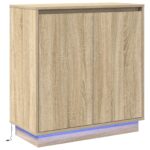 vidaXL Komoda s LED v sonomanském dube - 71 x 34.5 x 75 cm - Vyrobené z kompozitného dreva – Obrázok 2
