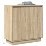 vidaXL Komoda s LED v sonomanském dube - 71 x 34.5 x 75 cm - Vyrobené z kompozitného dreva – Obrázok 3