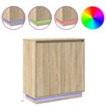 vidaXL Komoda s LED v sonomanském dube - 71 x 34.5 x 75 cm - Vyrobené z kompozitného dreva – Obrázok 4