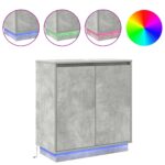vidaXL Komoda s LED svetlom v betónovej sivej 71x34,5x75 cm, vyrobená z drevotriesky – Obrázok 4