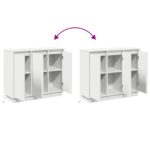vidaXL Komoda s LED Biela 90x32x75 cm Z masívu – Obrázok 13