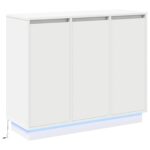 vidaXL Komoda s LED Biela 90x32x75 cm Z masívu – Obrázok 2