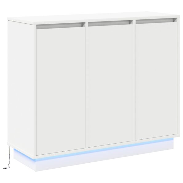 869674_2.jpg vidaXL Komoda s LED Biela 90x32x75 cm Z masívu – Obrázok 2