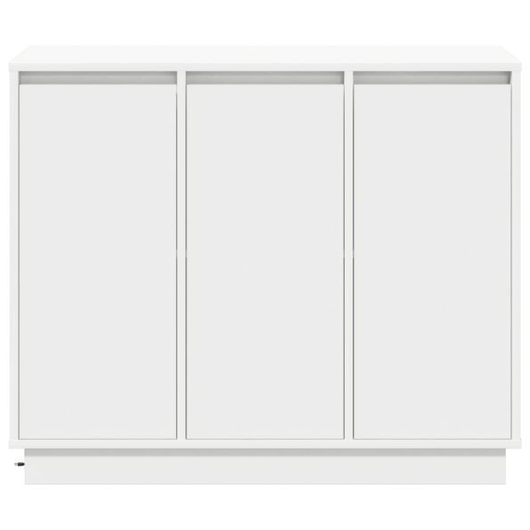 869674_7.jpg vidaXL Komoda s LED Biela 90x32x75 cm Z masívu – Obrázok 7