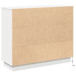 vidaXL Komoda s LED Biela 90x32x75 cm Z masívu – Obrázok 9
