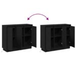 vidaXL Komoda s LED, Čierny Dub, 90x32x75 cm, Zložené Drevo – Obrázok 13