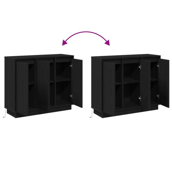 vidaXL Komoda s LED, Čierny Dub, 90x32x75 cm, Zložené Drevo – Obrázok 13