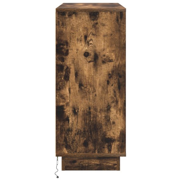 vidaXL Bočné skrinky s LED, Dymený dub, 90x32x75 cm, Zložené drevo – Obrázok 8