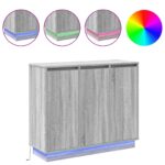 vidaXL Komoda s LED svetlom šedá Sonoma 90x32x75 cm z inžinierskeho dreva – Obrázok 4