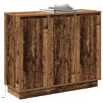 vidaXL Komoda s LED, staré drevo, 90x32x75 cm, z inžinierskeho dreva – Obrázok 3