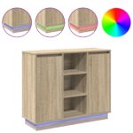 vidaXL Komoda s LED Sonoma dub 90x32x75 cm z inžinierskeho dreva – Obrázok 4