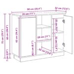 vidaXL Sideboard s LED betónovej šedej 90x32x75 cm z kompozitného dreva – Obrázok 13