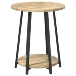 vidaXL Stolík 2 ks Sonoma Dub, Drevovláknitá doska a Kov – Obrázok 6