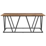 vidaXL Konferenčný stolík ze starého dreva 100x50x40 cm z drevotriesky a kovu – Obrázok 4