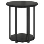vidaXL Bočný stôl 2 ks Čierna Dubový kompozit a kov – Obrázok 4