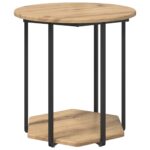 vidaXL Bočný stôl 2 ks z umelej hmoty a kovu – Obrázok 4