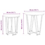 vidaXL Bočný Stôl Set s 2 - Čierna dub MDF a kov – Obrázok 8