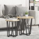 vidaXL Sada príručných stolíkov 2 pcs Sonoma dub a čierna