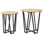 vidaXL Sada príručných stolíkov 2 pcs Sonoma dub a čierna – Obrázok 2