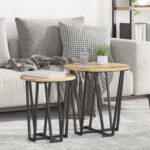 vidaXL Sada príručných stolíkov 2 pcs Artisan dub a čierna