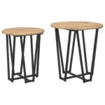 vidaXL Sada príručných stolíkov 2 pcs Artisan dub a čierna – Obrázok 2