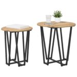 vidaXL Sada príručných stolíkov 2 pcs Artisan dub a čierna – Obrázok 3