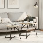 vidaXL Stolik 2 ks Sonoma Dub, kompozitné drevo a kov