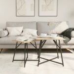 vidaXL Stolik 2 ks Sonoma Dub, kompozitné drevo a kov – Obrázok 4