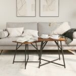 vidaXL Bočný stôl 2 ks, dymený dub, inžinierstvo a kov – Obrázok 4