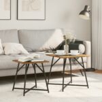 vidaXL Odtlačok stolíka 2 ks Staré drevo, inžinierske drevo a kov