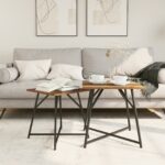 vidaXL Odtlačok stolíka 2 ks Staré drevo, inžinierske drevo a kov – Obrázok 4