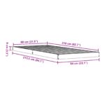 vidaXL Rám postele biela 80x210 cm z masívneho dreva borovica – Obrázok 8