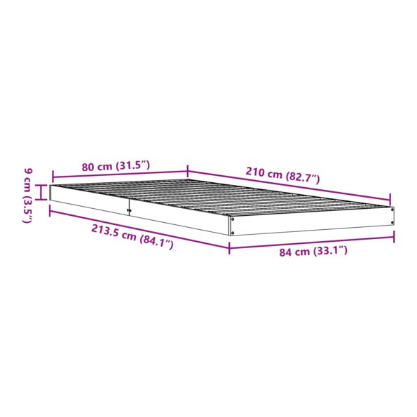 869733_8.jpg vidaXL Rám postele biela 80x210 cm z masívneho dreva borovica – Obrázok 8