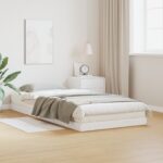 vidaXL Rám postele biela 90x210 cm masívne borovicové drevo