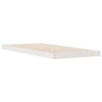 vidaXL Rám postele biely 100x210 cm z masívneho borovicového dreva – Obrázok 2