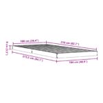 vidaXL Rám postele biely 100x210 cm z masívneho borovicového dreva – Obrázok 8