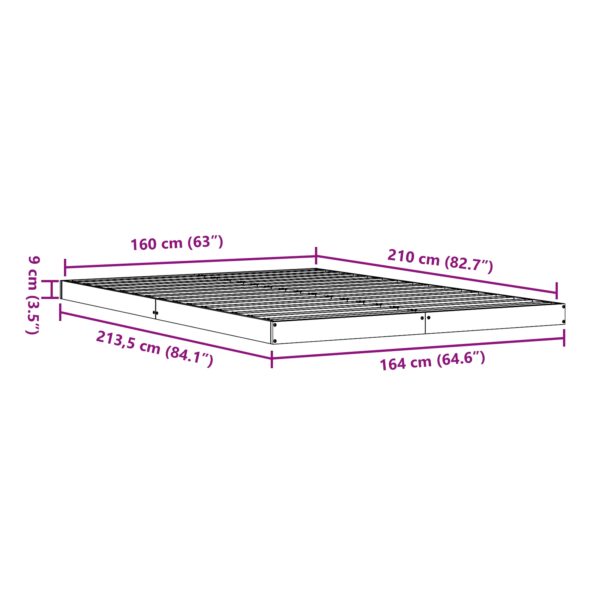 vidaXL Rám postele 160x210 cm Masívne drevo borovice – Obrázok 8