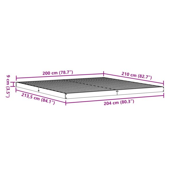 vidaXL Rám postele 200x210 cm z masívneho borovicového dreva – Obrázok 8
