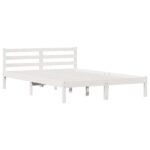 vidaXL Postel s čelom biela 140x210 cm masívne borovicové drevo – Obrázok 2