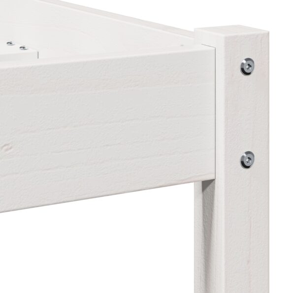 vidaXL Rám postele s čelom Biela 90x220 cm Pevné drevo Borovica – Obrázok 7