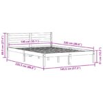 vidaXL Rám postele s čelom Biela 140x220 cm Drevová borovica – Obrázok 8