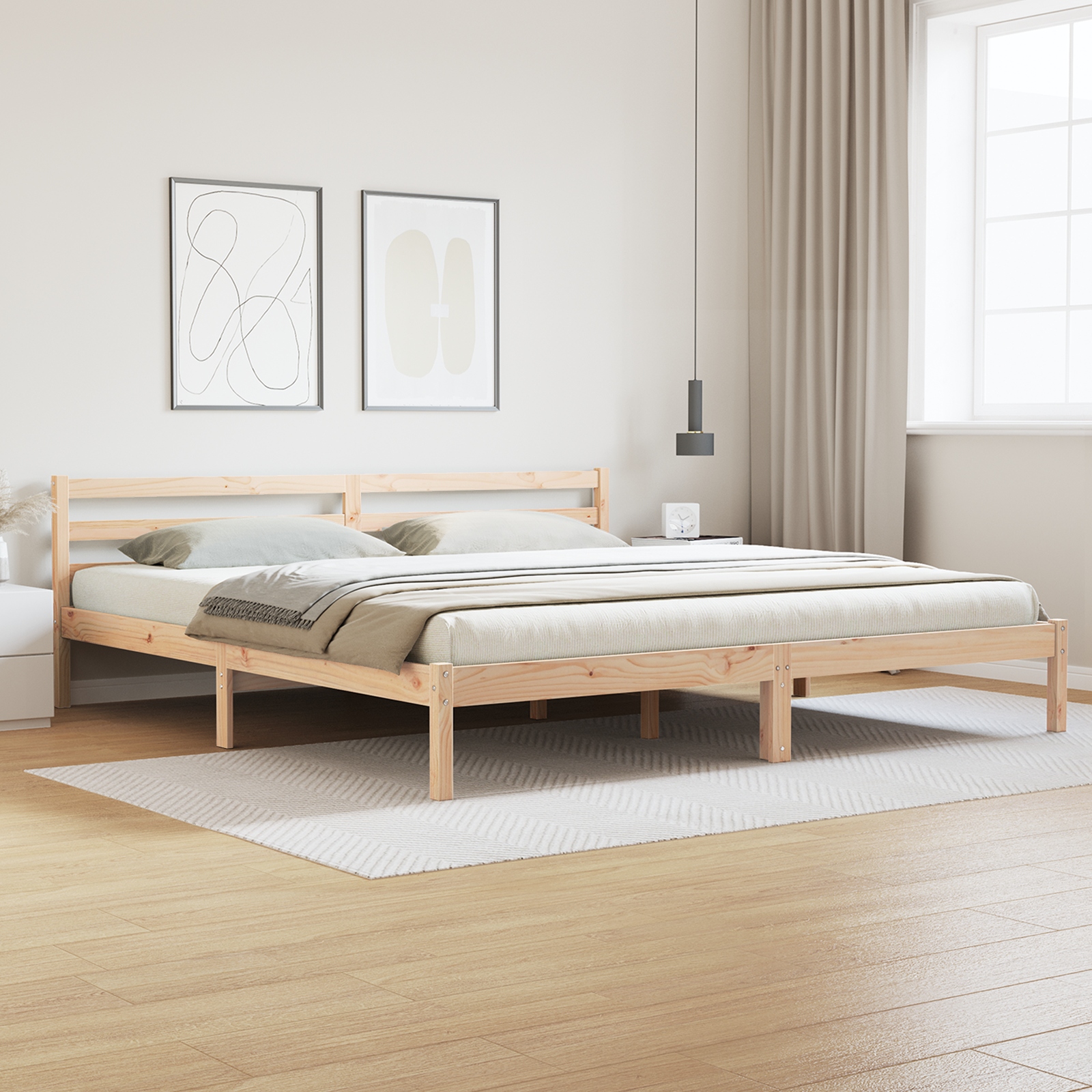 869786_1.jpg vidaXL Rám postele s čelnou doskou Hnedá 225,5 x 205,5 x 69,5 cm – Obrázok 1