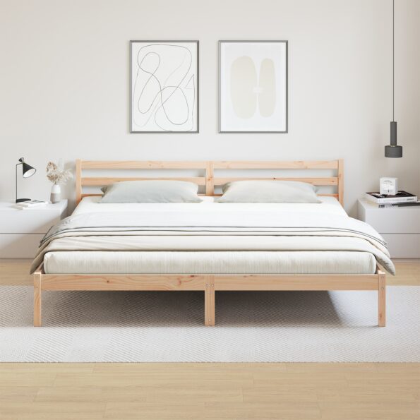 vidaXL Rám postele s čelnou doskou Hnedá 225,5 x 205,5 x 69,5 cm – Obrázok 4