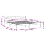 vidaXL Rám postele s čelnou doskou Hnedá 225,5 x 205,5 x 69,5 cm – Obrázok 8