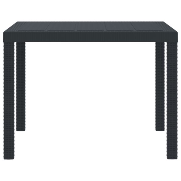 vidaXL Záhradný stôl Antracit 100x100x73 cm Poly Rattan – Obrázok 4