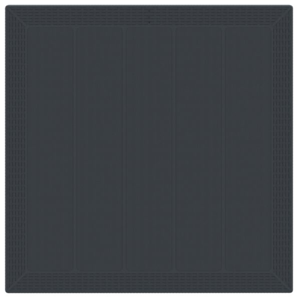 vidaXL Záhradný stôl Antracit 100x100x73 cm Poly Rattan – Obrázok 6