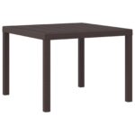 vidaXL Záhradný stôl Hnedá 100 x 100 x 73 cm polyratan – Obrázok 2