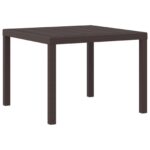 vidaXL Záhradný stôl Hnedá 100 x 100 x 73 cm polyratan – Obrázok 4